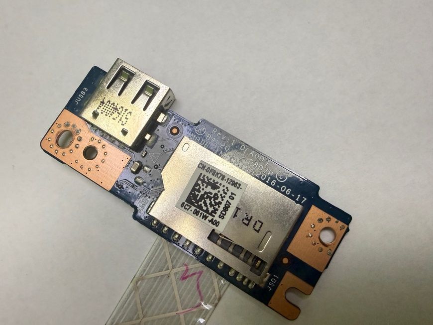Плата Card Reader, USB + шлейф LS-D807P Dell Inspiron 15 5567 б/в 00-00002641 2812        фото