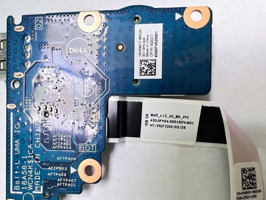 Плата USB, Cardreader, батарейки BIOS 0G6V2T 0368DC 450.0F04 Dell Latitude 3500 б/в 00-00001501 1778        фото