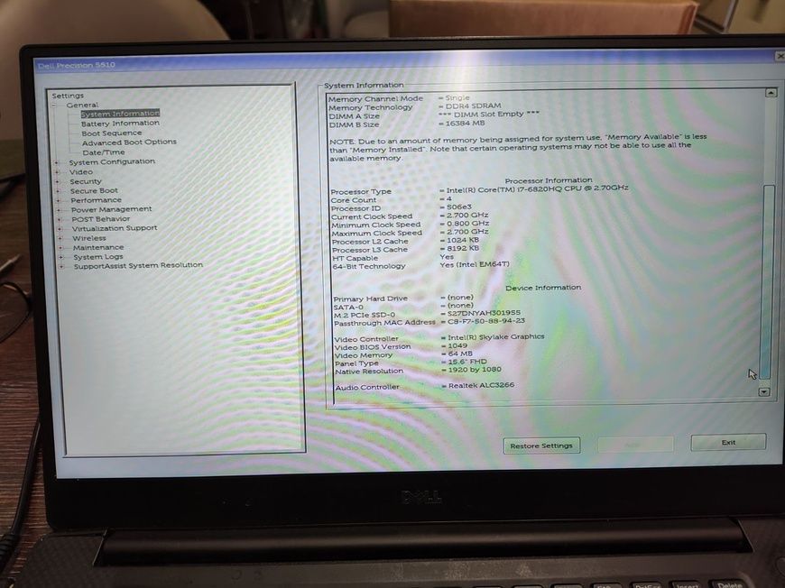 Материнська плата Dell AAMO LA-C361P Rev:2.0 (А01) AM1BG000900 Precision 5510 б/в робоча 00-00002843 3029        фото
