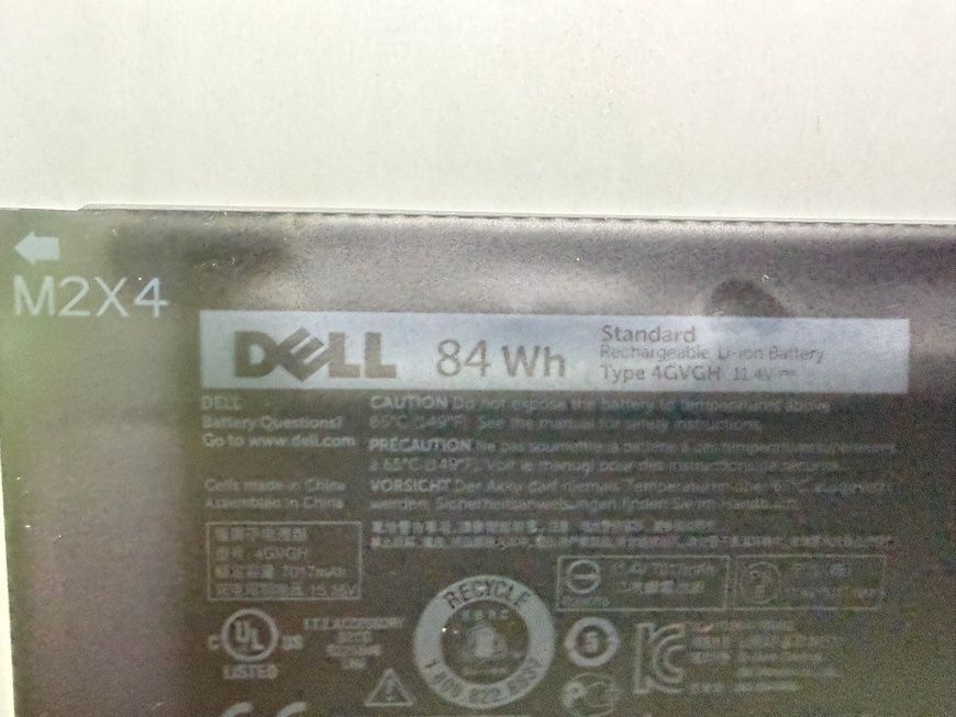 АКБ Dell 4GVGH 59WHr б/в >60% Dell Precision M5510 5510 5520 5530 XPS 15 9550 9560 9570 00-00002836 3025        фото
