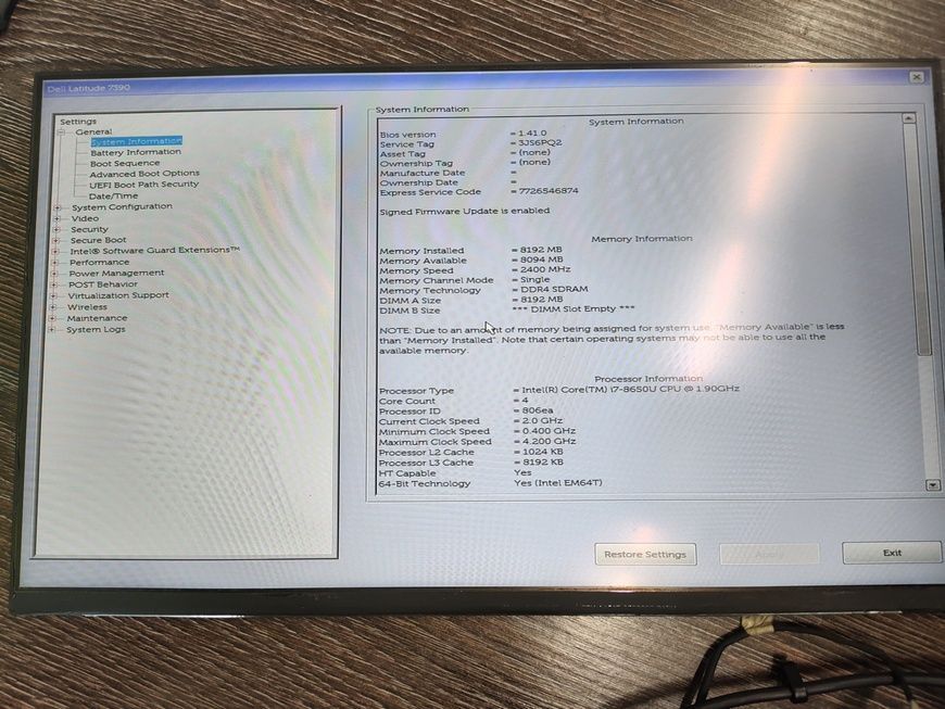 Материнська плата Dell DAZ20 LA-F311P Rev:1.0 i7-8650u Latitude 7390 б/в робоча з дефектом 00-00002490 2675        фото